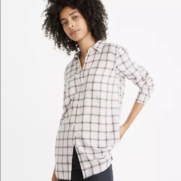 Madewell Tops - Madewell Ex Boyfriend Flannel in Porte Plaid
